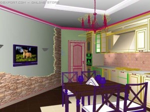 kitchen room Model 3D