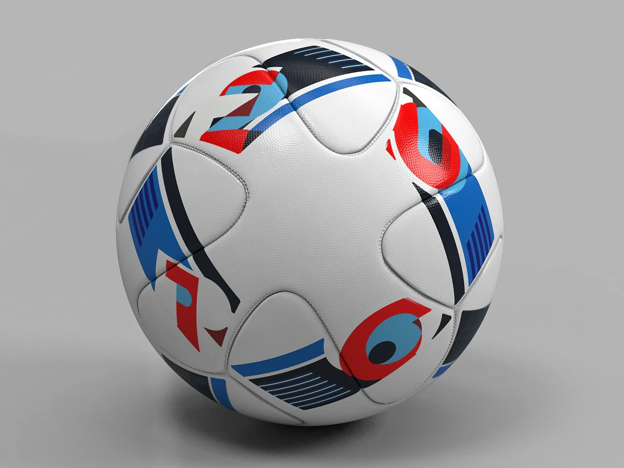 beau jeu euro 2016 adidas official ball 3D Model .c4d .max .obj .3ds .fbx .stl .blend 