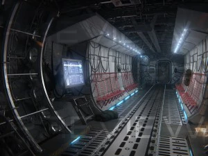 Interior do avi&atilde;o de carga Modelo 3D