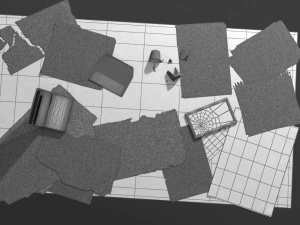 fotos envelhecidas na mesa Modelo 3D