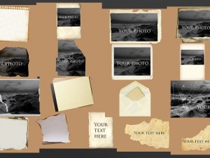 photos aged on table 3D-Modell