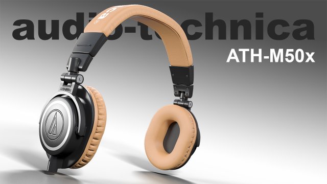 audio technica ath-m50x headphones 3D Модель .c4d .max .obj .3ds .fbx .stl .blend 