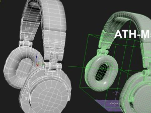 cuffie audio technica ath-m50x Modello 3D
