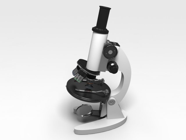 microscope 3D Модель .c4d .max .obj .3ds .fbx .stl .blend 