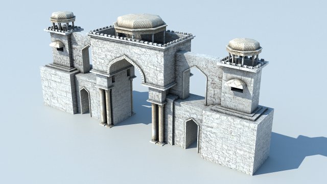 asian city entrance Modelo 3D .c4d .max .obj .3ds .fbx .stl .blend