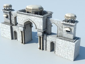 asian city entrance 3D Model