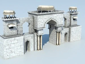 asian city entrance 3D Model