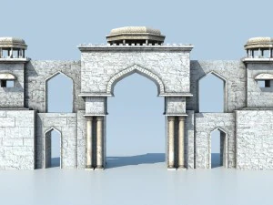 asian city entrance 3D Model