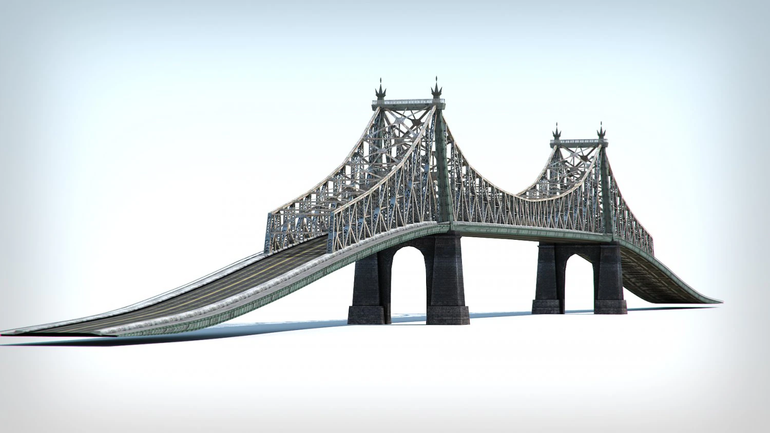 bridge low poly detailed 3D Model .c4d .max .obj .3ds .fbx .stl .blend 