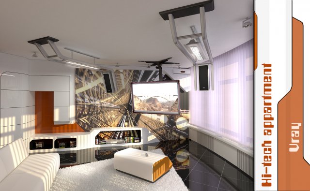 apartment high tech 3D मॉडल .c4d .max .obj .3ds .fbx .stl .blend 