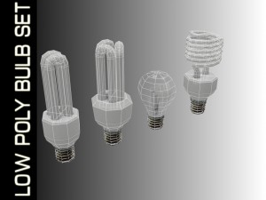 bulb set low poly Model 3D