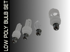 bulb set low poly Model 3D