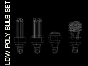bulb set low poly Model 3D