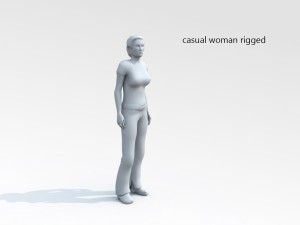 casual woman rigged lowpoly 3D Model