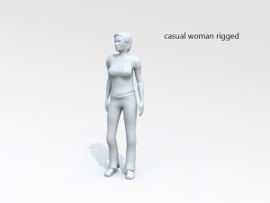 casual woman rigged lowpoly 3D Model