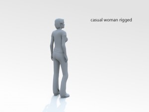 casual woman rigged lowpoly 3D Model