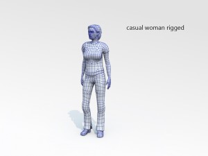 casual woman rigged lowpoly 3D Model