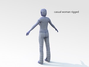 casual woman rigged lowpoly 3D Model