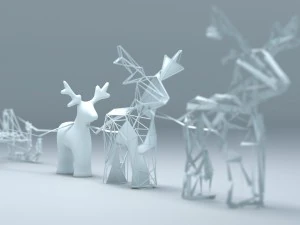 sanie Świętego Mikołaja Model 3D