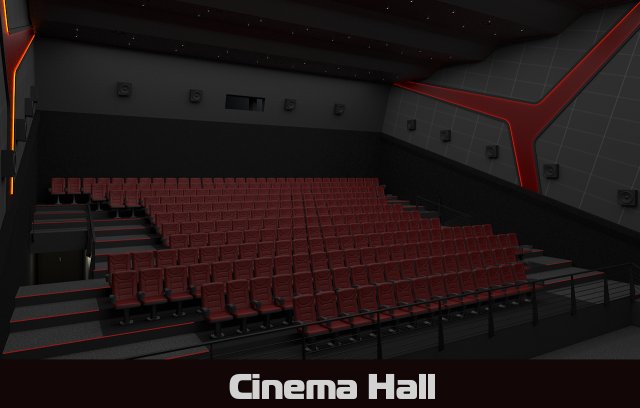 cinema hall 3D-Modell .c4d .max .obj .3ds .fbx .stl .blend 