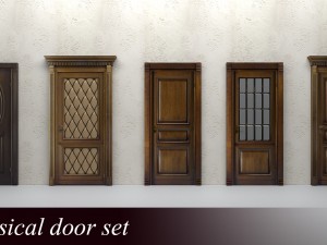 classical doors set 3D Model