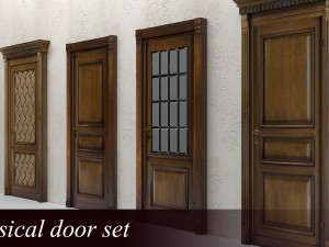classical doors set Model 3D
