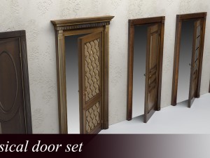 classical doors set Model 3D
