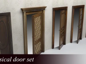classical doors set 3D Model