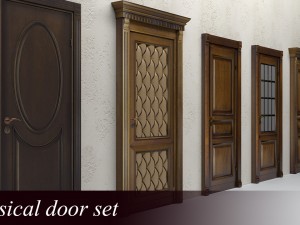 classical doors set Model 3D