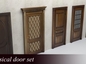 classical doors set Model 3D