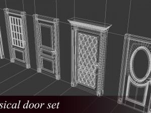 classical doors set Model 3D