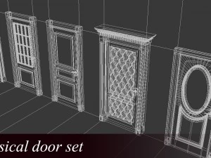 classical doors set 3D Model