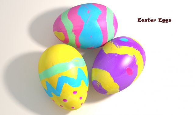 easter eggs pbr 3D Model .c4d .max .obj .3ds .fbx .stl .blend 