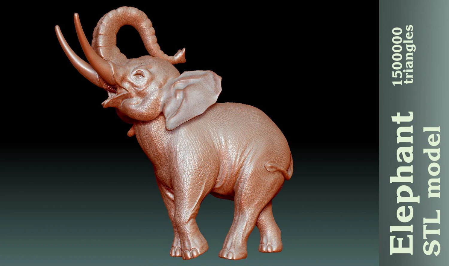 elephant stl 3D Print Model .c4d .max .obj .3ds .fbx .stl .blend 