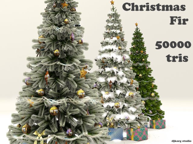 christmas fir 3D Model .c4d .max .obj .3ds .fbx .stl .blend 