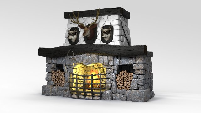 fireplace Modello 3D .c4d .max .obj .3ds .fbx .stl .blend 