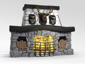 fireplace Modello 3D