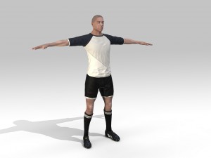footballer rigged 3D Model