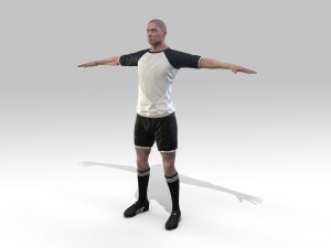 footballer rigged 3D Model