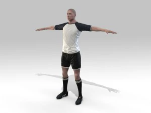 footballer rigged 3D Model