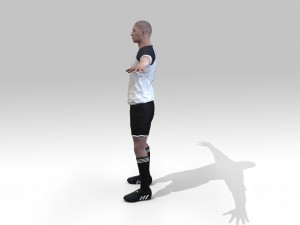 footballer rigged 3D Model