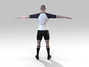 footballer rigged 3D Model