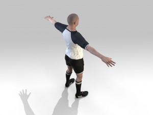 footballer rigged 3D Model