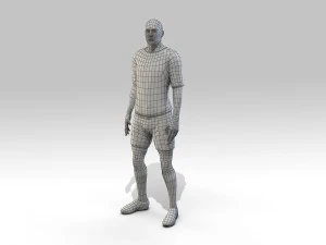 footballer rigged 3D Model