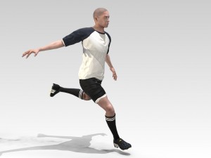 footballer rigged 3D Model