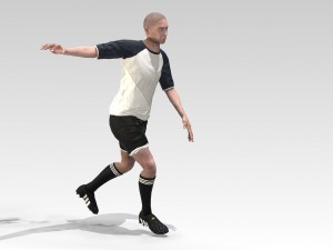 footballer rigged 3D Model