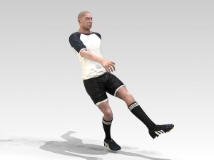 footballer rigged 3D Model