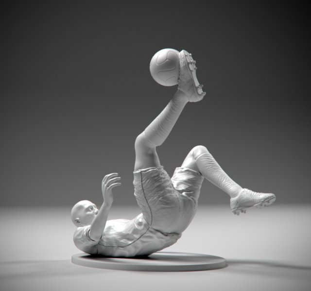 footballer flip strike stl 3D Baskı Modeli .c4d .max .obj .3ds .fbx .stl .blend 