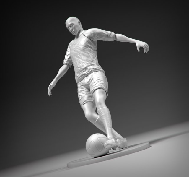 footballer foot strike stl 3Dプリントモデル .c4d .max .obj .3ds .fbx .stl .blend 