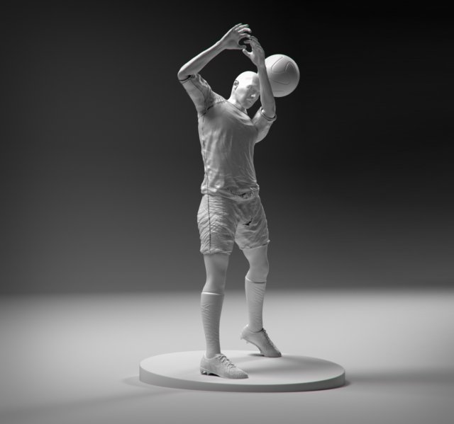 footballer head strike stl 3D Print Model .c4d .max .obj .3ds .fbx .stl .blend 